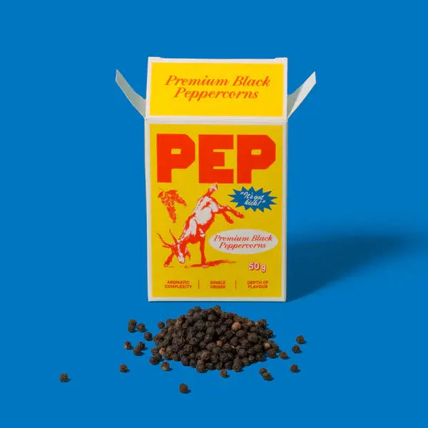 Pep Pepper Refill Pack – Cambodian Black Peppercorns 50g Pep