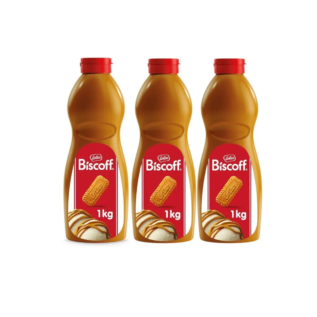 Biscoff Topping | Topping Sauce | 1kg Squeezable Bottle 3 Pack - Petits Tresors