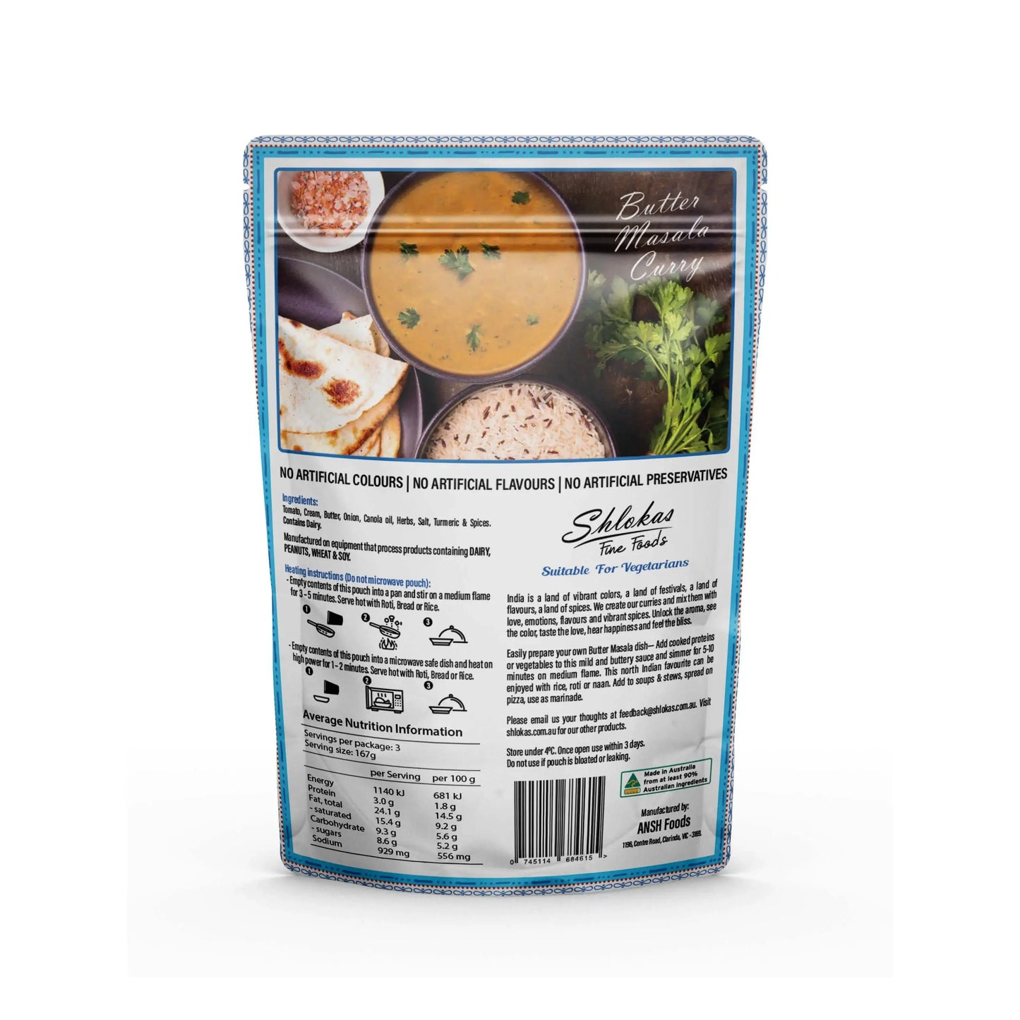 Creamy Butter Masala Sauce – Vegetarian Curry Base (500 g) Ansh foods