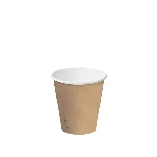 EnviroCup Classic 8oz Aqueous Coffee Cups – 100% Plastic-Free (Brown) Castaway