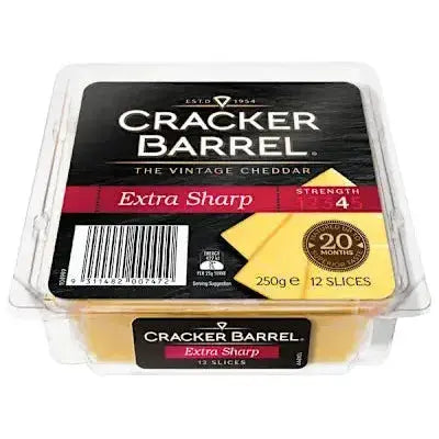 Cracker Barrel (Australia) Cheddar Vintage Extra Sharp Slices 250gm Bega