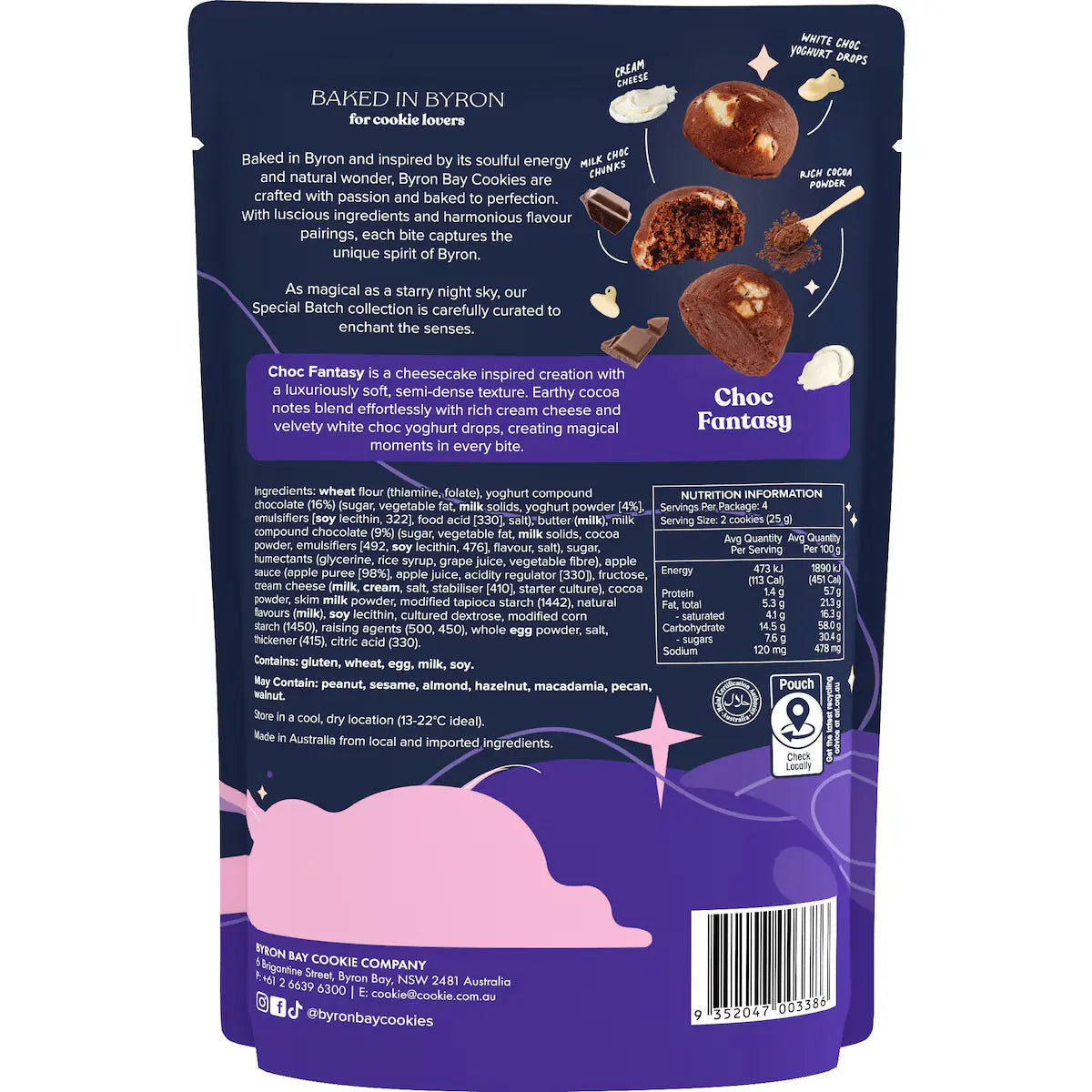Byron Bay Cookies Triple Choc Cookie Bites 100g Australian Gourmet Cookies