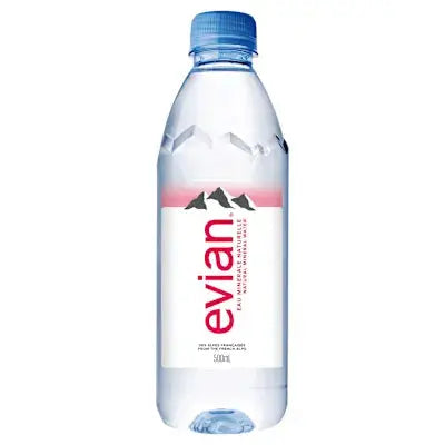Evian Water - Natural Mineral Water 500ml Bottles Evian