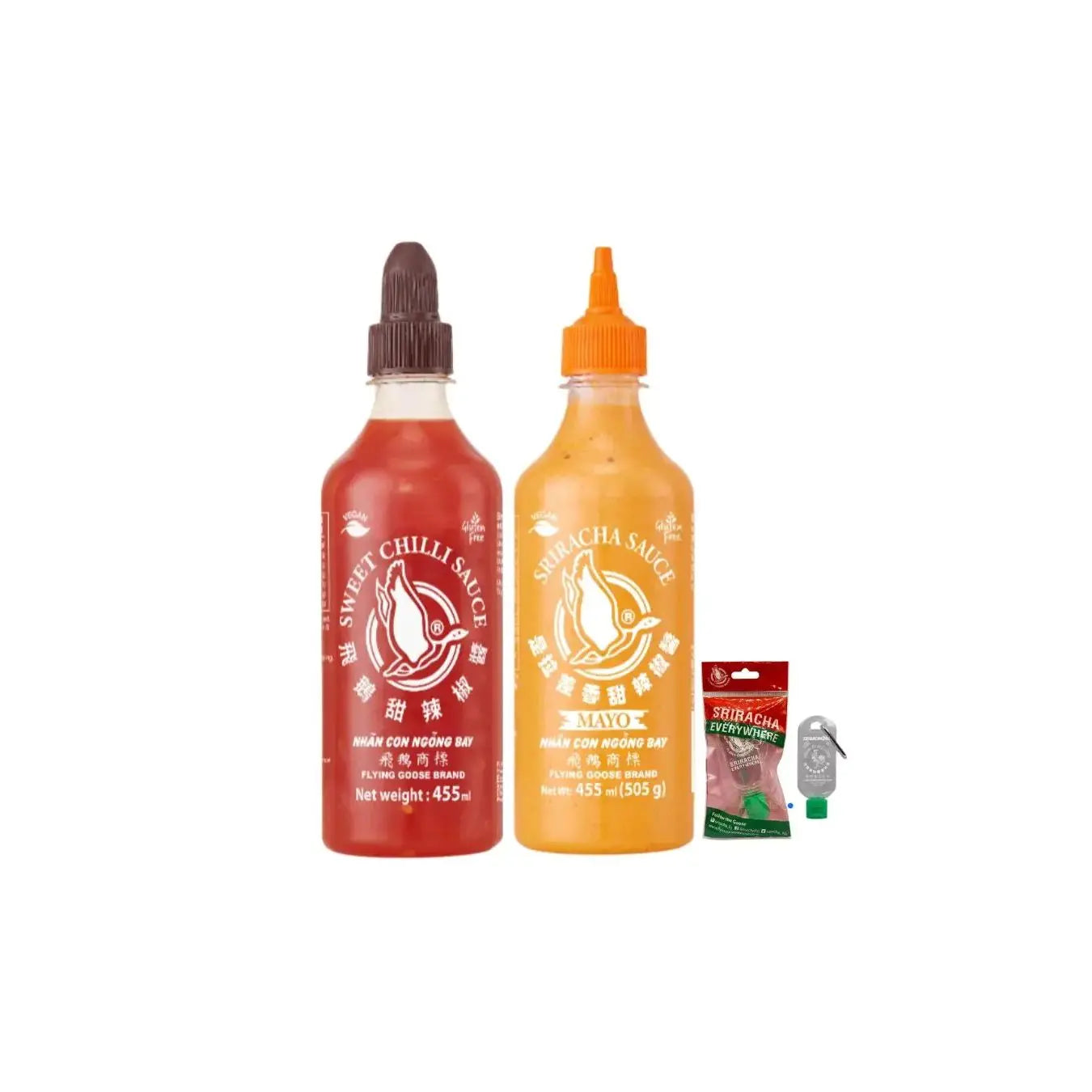 Flying Goose Sweet Chilli & Sriracha Mayo Duo 2x455ml + Free ‘Sriracha Everywhere’ Bottles Flying Goose