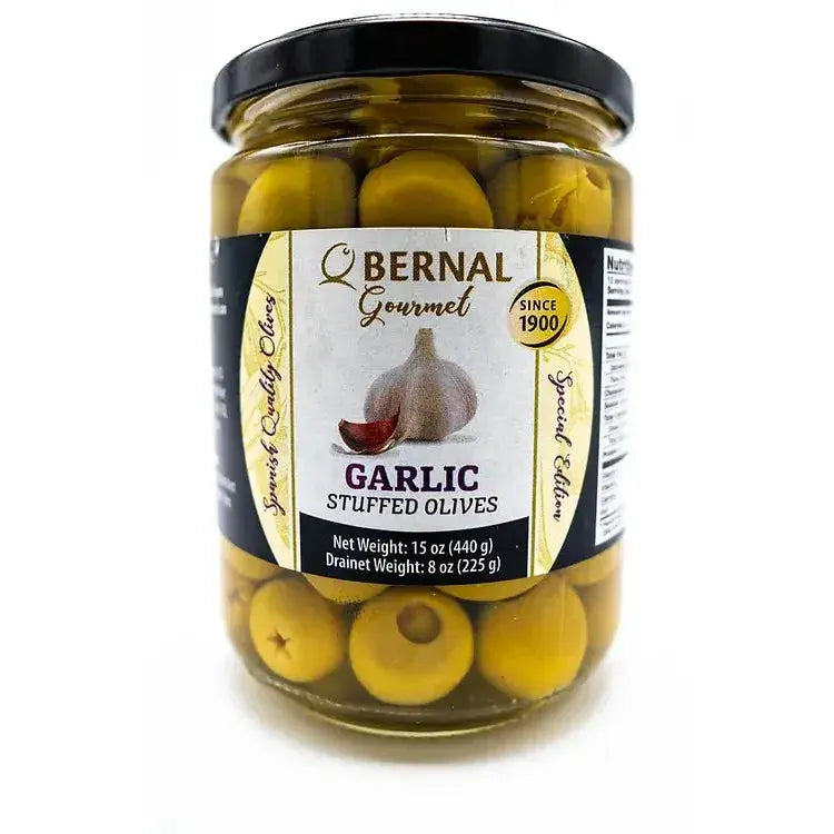 Bernal Gourmet | Garlic Stuffed Olives | 436g (Drained Weight: 250g) Bernal Gourmet