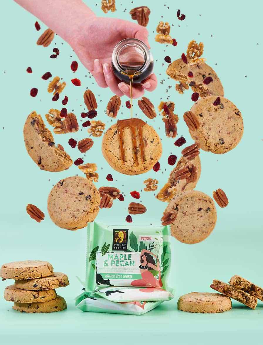 Byron Bay Vegan & Gluten-Free Maple & Pecan Cookie – 60 g Wrapped Byron Bay Cookies