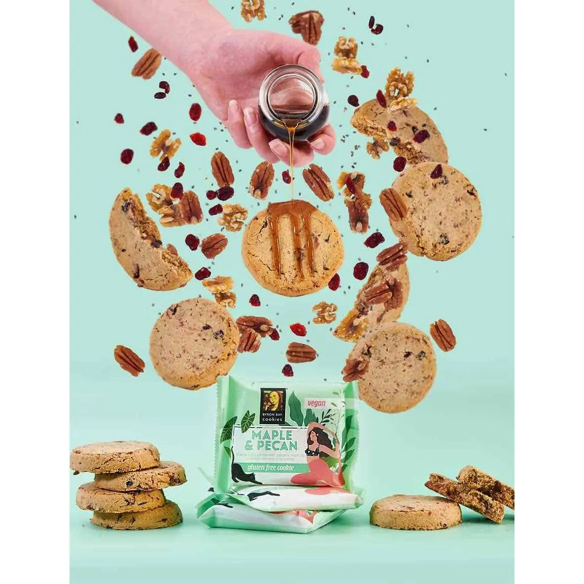 Byron Bay Vegan & Gluten-Free Maple & Pecan Cookie – 60 g Wrapped Byron Bay Cookies