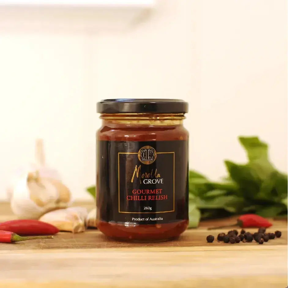 Morella Grove | Gourmet Range Chilli Relish 260g + Peri Peri 220g | Twin Pack - petitstresors