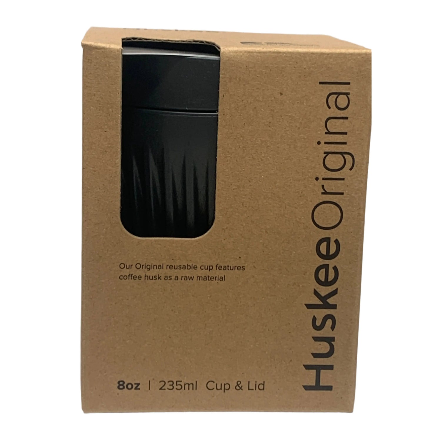 Huskee Cup | Reusable Coffee Cup with Lid 8oz/236ml Charcoal HuskeeCup