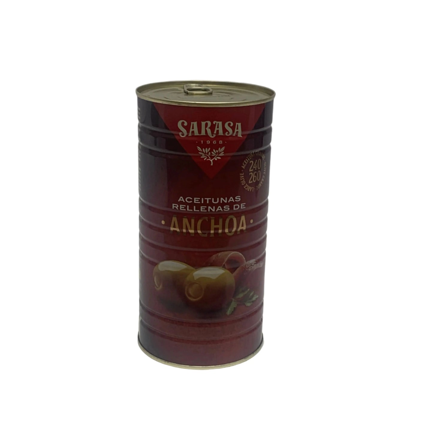 Sarasa | Gourmet Green Aceitunas Verdes Rellenas de Anchoa | 350g, 1400g Sarasa