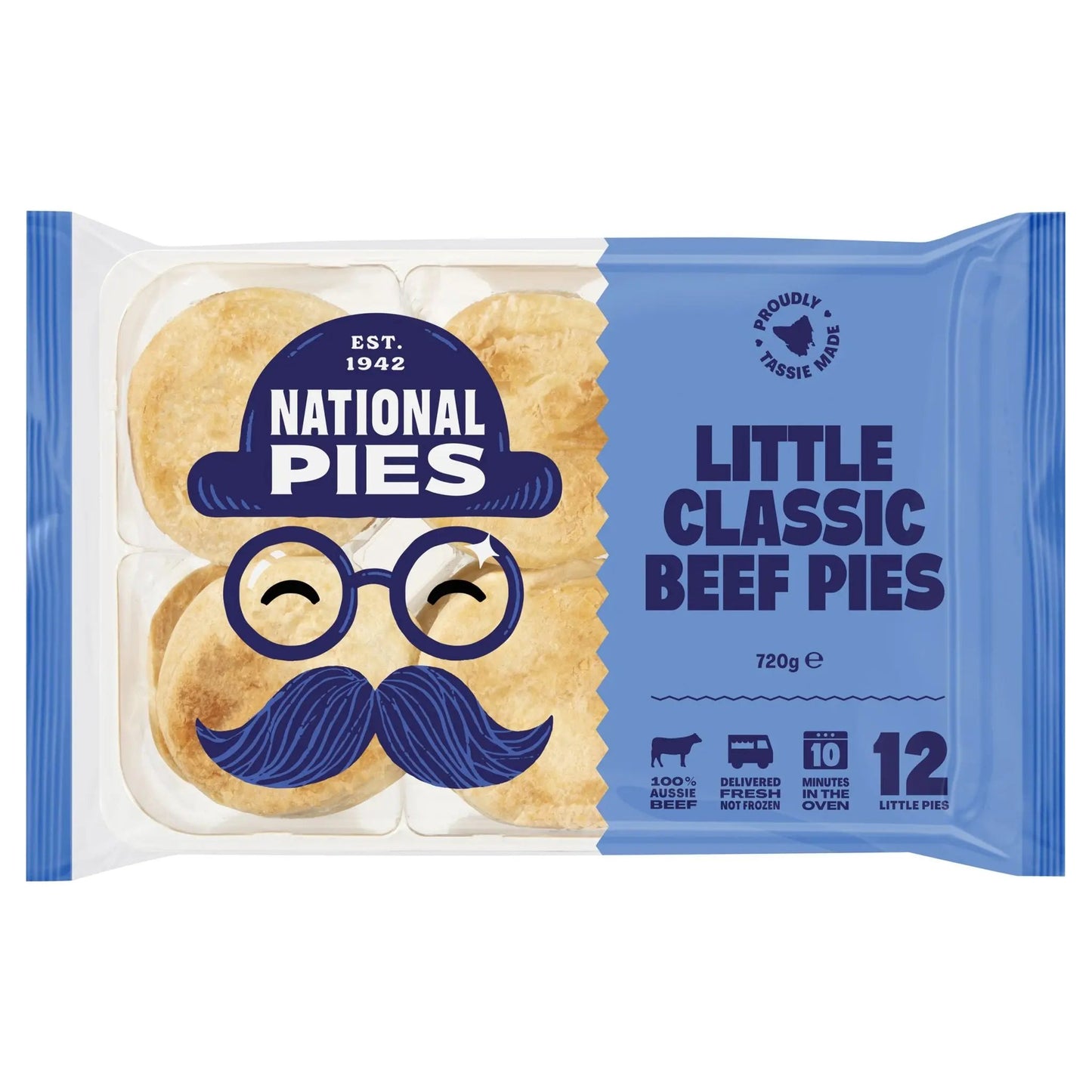 Little Classic Beef Pies – 12 Pack (720 g) | 100% Aussie Beef in Flaky Puff Pastry National Pies