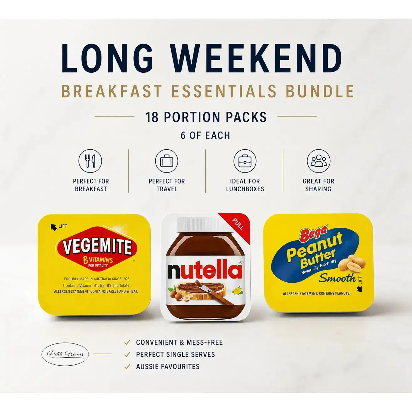 Long Weekend Breakfast Essentials Bundle – 18 Portion Packs - Petits Tresors