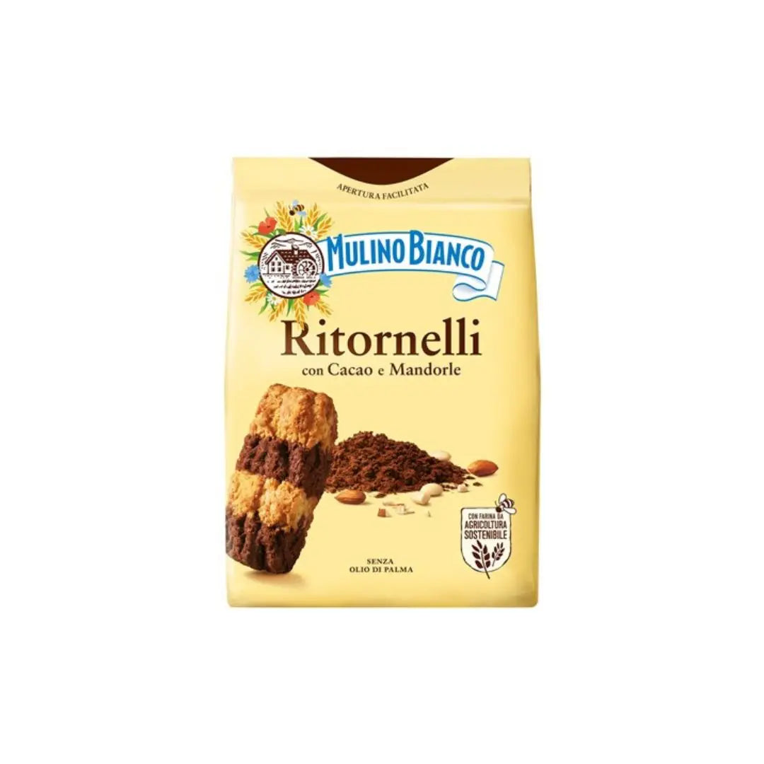 Mulino Bianco Ritornelli – Italian Cocoa and Almond Shortbread Biscuits Mulino Bianco
