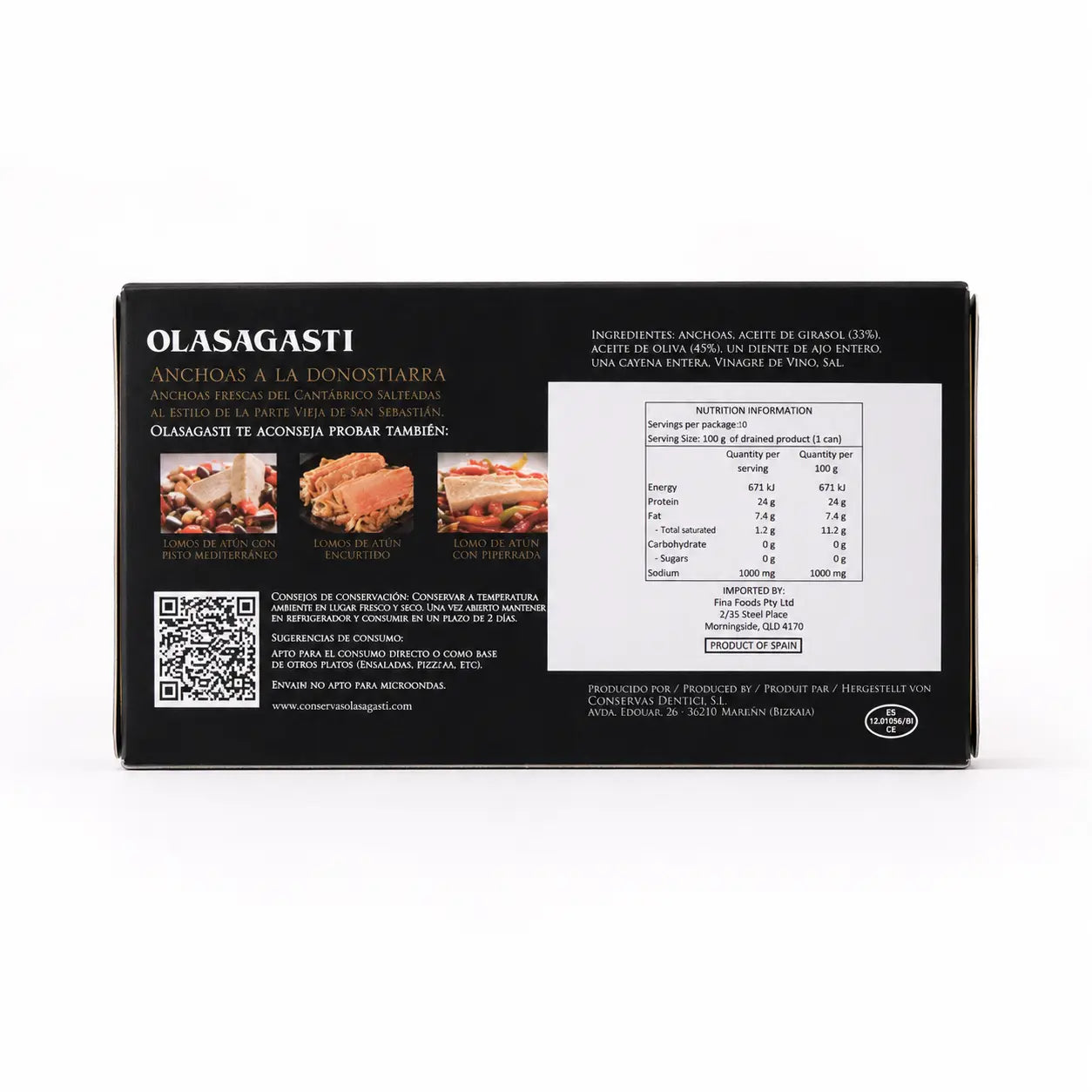 Olasagasti San Sebastián Anchovies with Garlic & Cayenne 190g