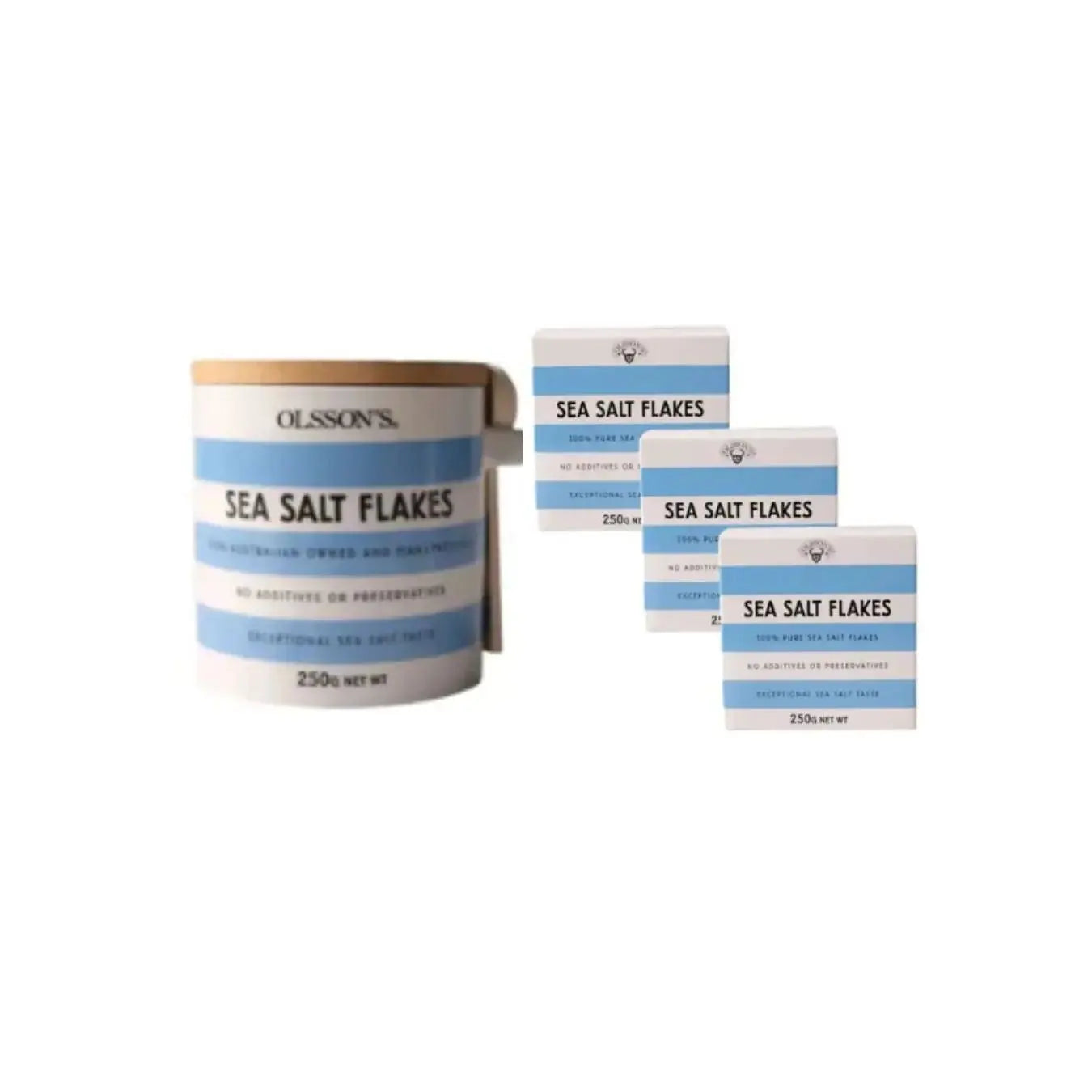Olsson’s Sea Salt Stoneware Jar + 3 Cube Refill Bundle Olsson's Salt