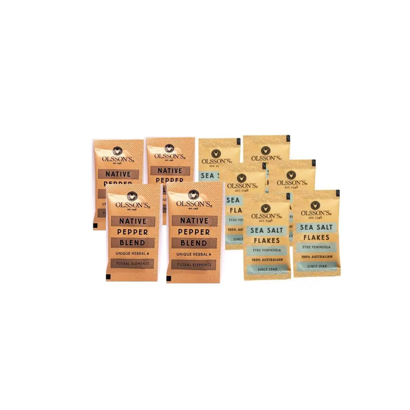Olsson's Sea Salt Flakes & Mountain Pepper Blend Sachets – Premium Australian Flavour in Every Sprinkle Olsson's Salt