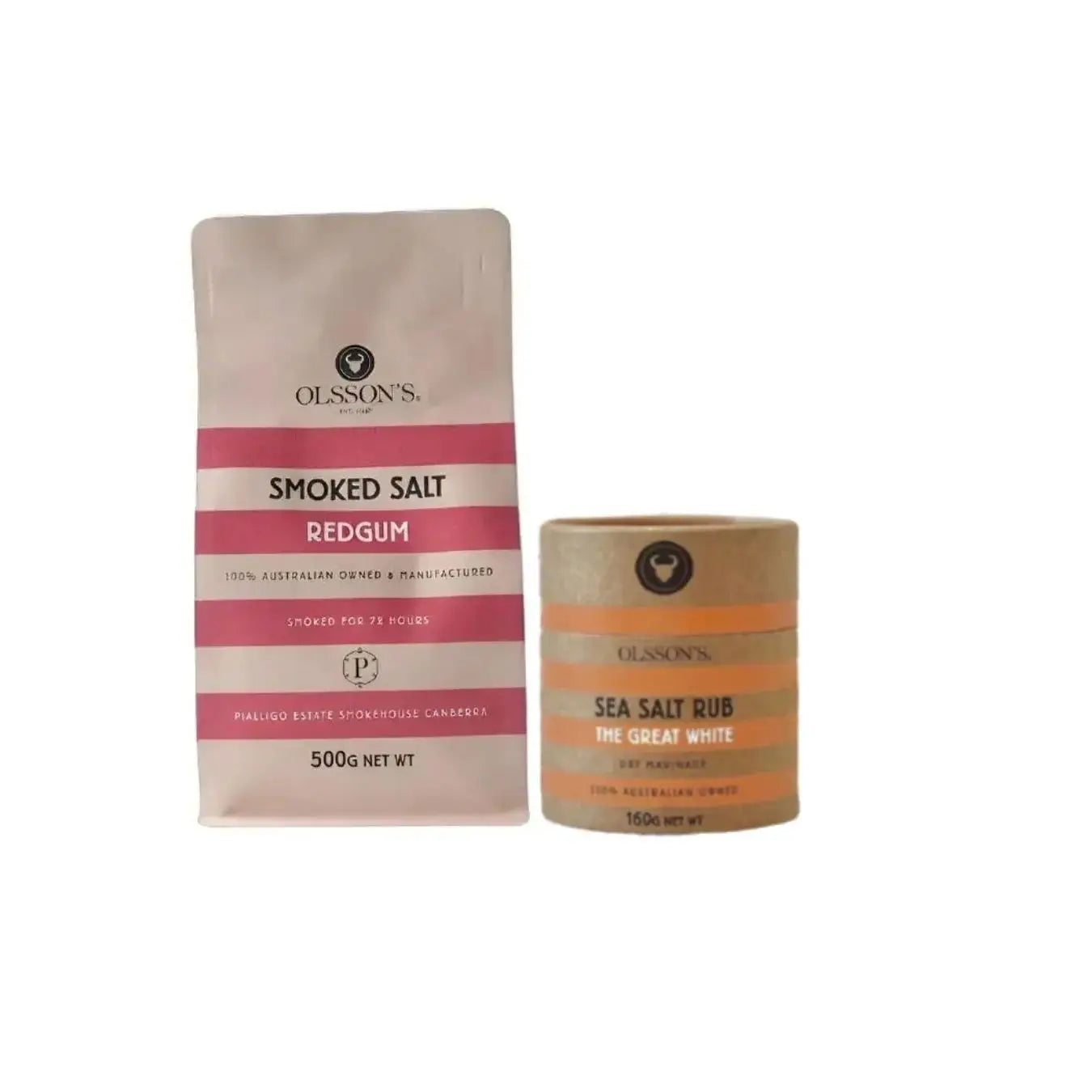 Smoked Salt Essentials – Red Gum Flakes and BBQ Rub Set Olsson's Salt