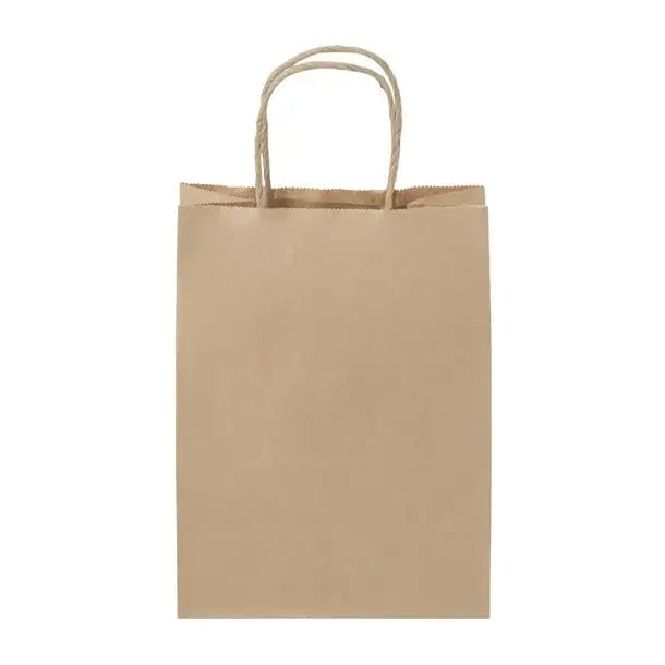Paper Carry Bag Small | Twisted Paper Handles | Brown, 260 x 340 x 80mm Petits Tresors