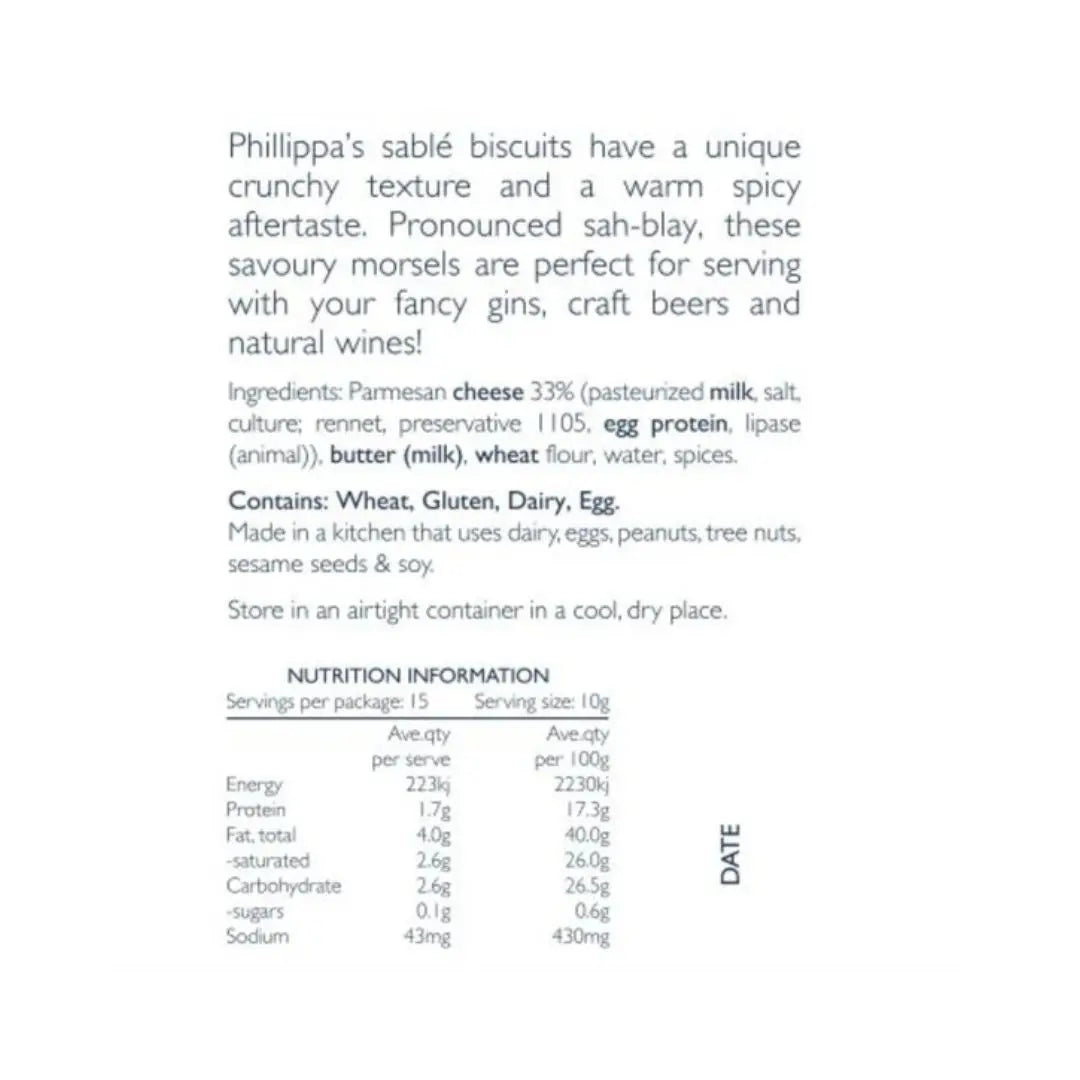 Phillippa’s Parmesan Sablé – Savoury Cheese Biscuits with Cayenne Spice Phillippas