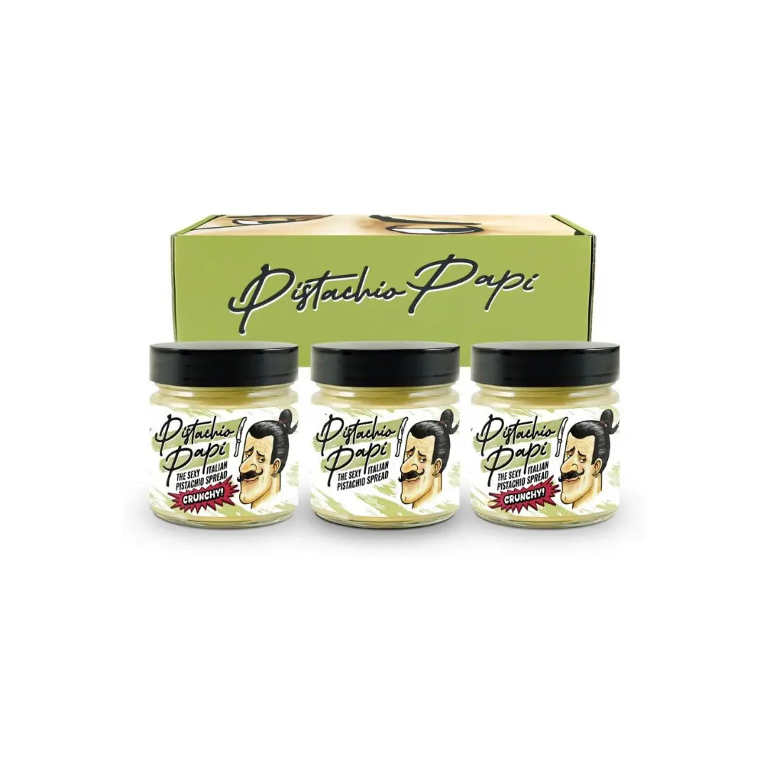 Pistachio Papi Lovers Trio – 1 Smooth, 2 Crunchy (3 Jars) Pistachio Papi