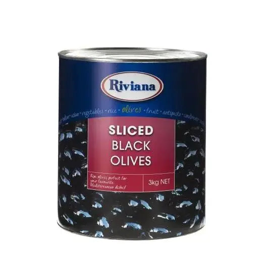 Riviana Sliced Black Olives - Premium Quality for Cooking & Toppings (3kg) Riviana