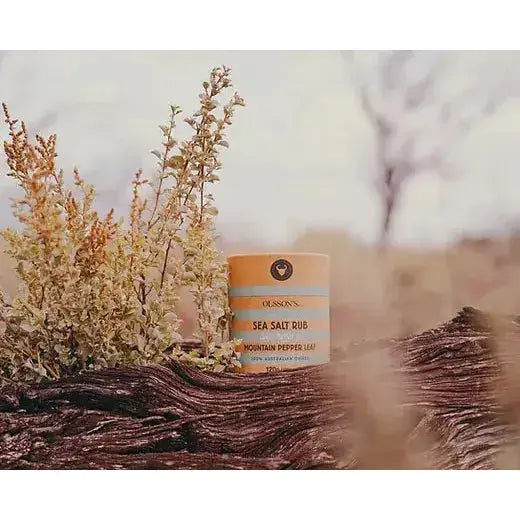 Olssons Salt | Salt Bush & Mountain Pepper Leaf Salt Rub 120g - petitstresors