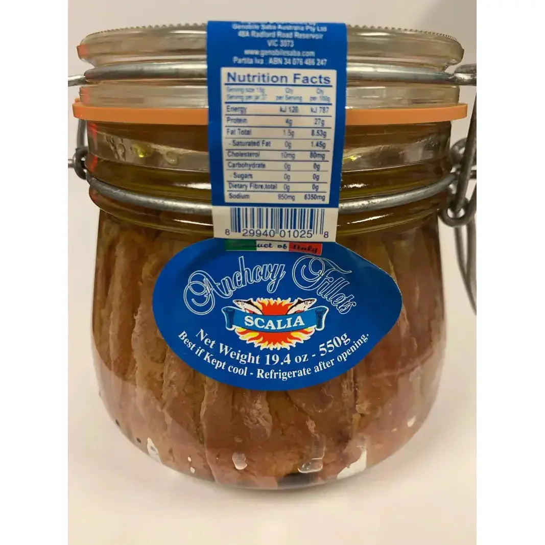 Scalia Anchovy Fillets Jars | EV Olive Oil