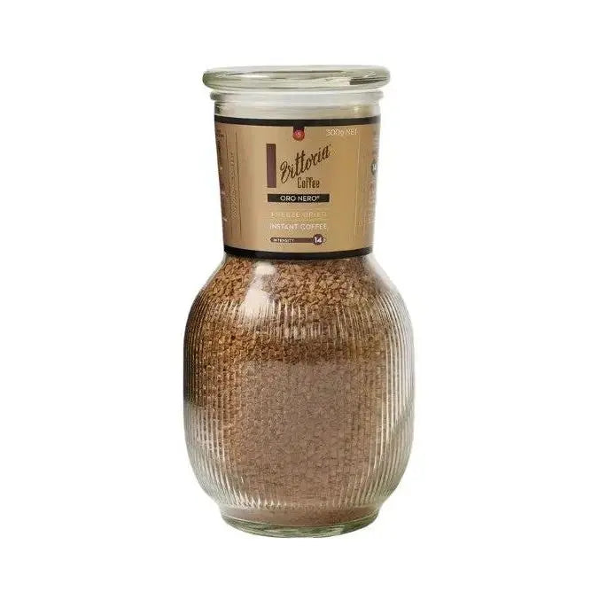 Vittoria Coffee Oro Nero Instant Coffee 300g Vase – Bold, Smooth & Intensely Refined Vittoria