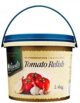 Woods Tomato Relish – Chunky Gluten‑Free 2.4 kg Tub Woods