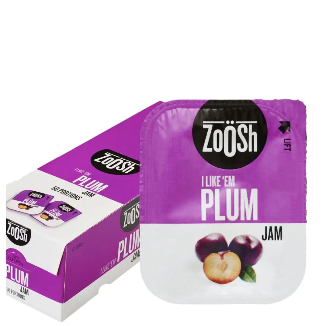 Zoosh Plum Jam Portion Control – 13.6 g 50 Sachets Zoosh