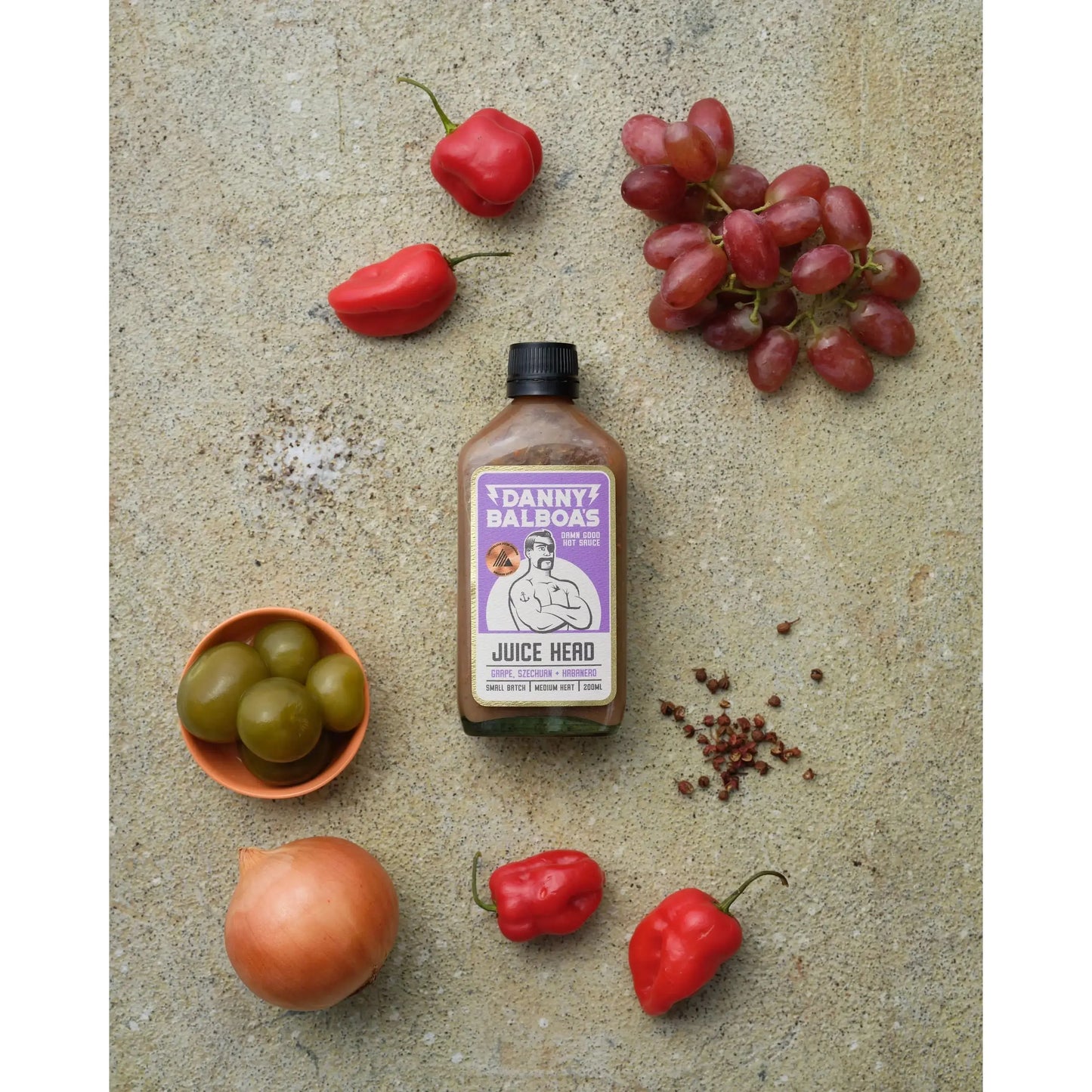 Danny Balboa | Roasted red grape, Szechuan & Habanero Hot Sauce | Petitstresors Danny Balboas