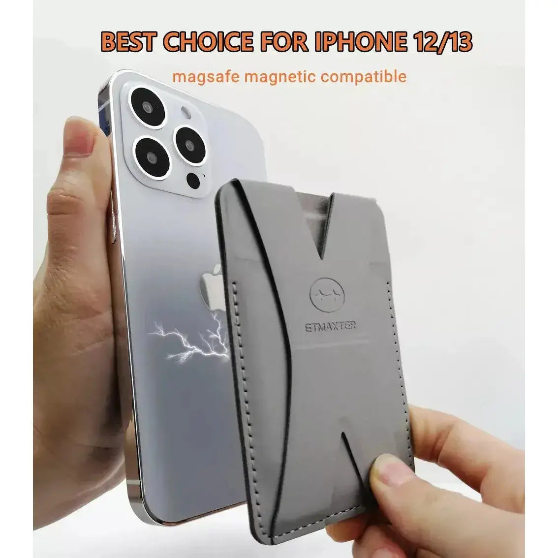 Magnetic Card Holder For Magsafe iPhone 12 13 Pro Max Leather Wallet Card Pocket - petitstresors