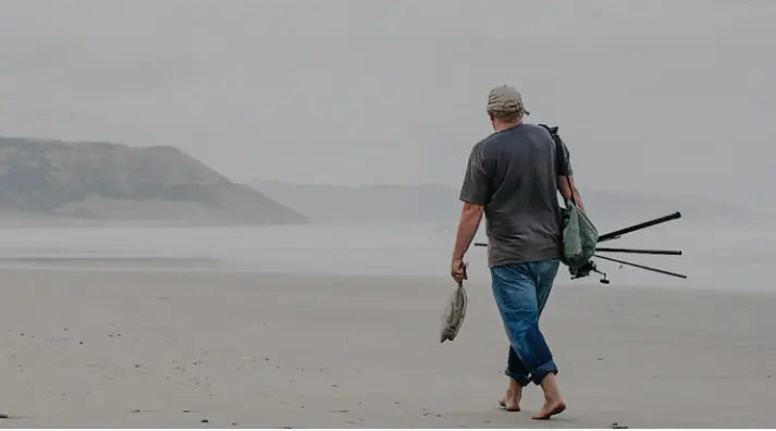 Picture of man walking on a beach