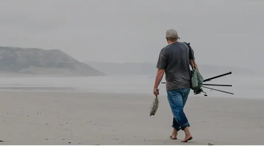 Picture of man walking on a beach