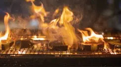 picture of a lit grill