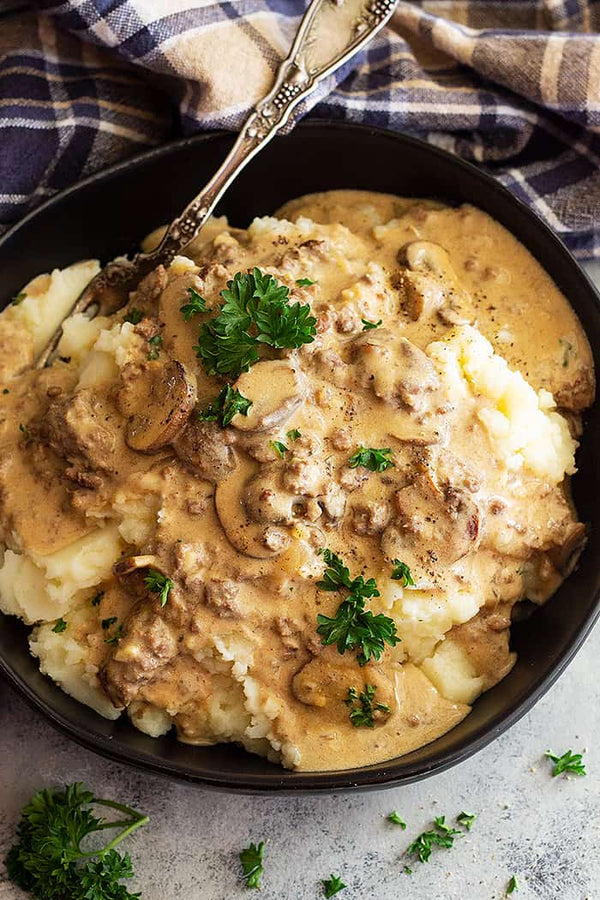 Delight in the Creamy Stroganoff Sauce with Tender Beef and Savoury Mushrooms