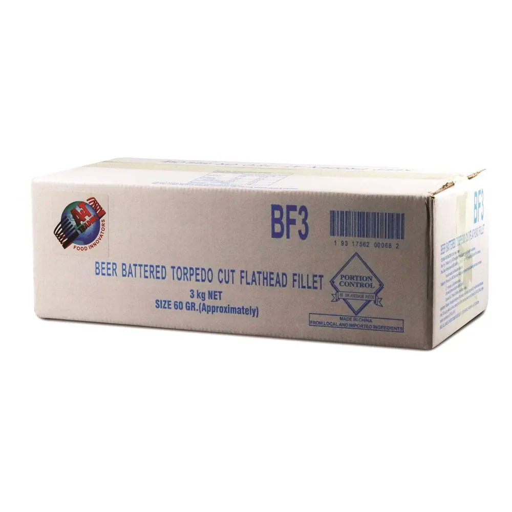 Crispy Beer-Battered Flathead Fillets – 60 g (3 kg Bulk Pack) A&T