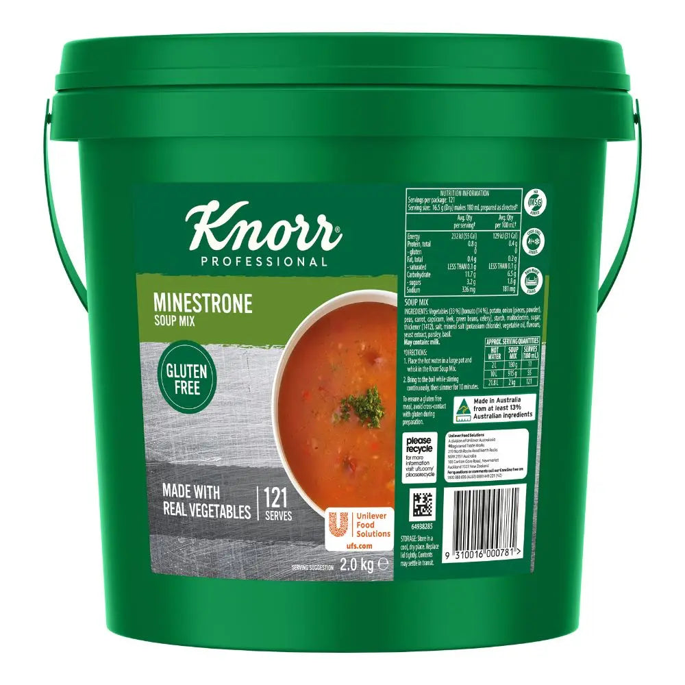 Knorr Gluten-Free Minestrone Soup Mix 2kg – Authentic Italian Comfort Soup Knorr