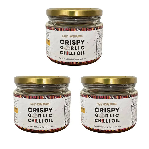 Crispy Garlic Chilli Oil Ivy’s Homemade 3x300ml V GF NF