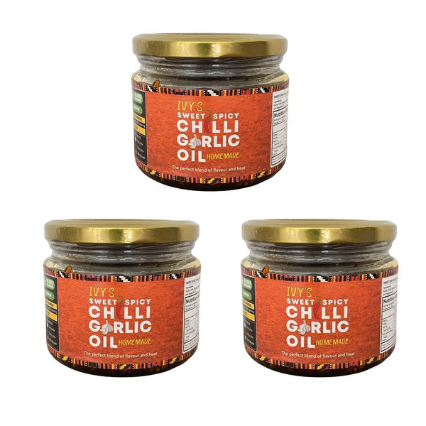 Sweet Spicy Chilli Garlic Oil Ivy’s Homemade 3x300ml V GF NF