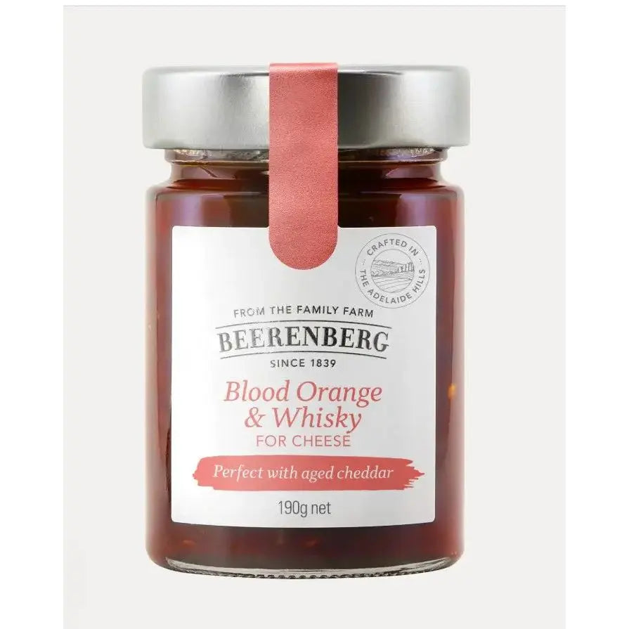 Beerenberg Blood Orange &amp; Whisky For Cheese 190g – Gourmet Condiment Beerenberg