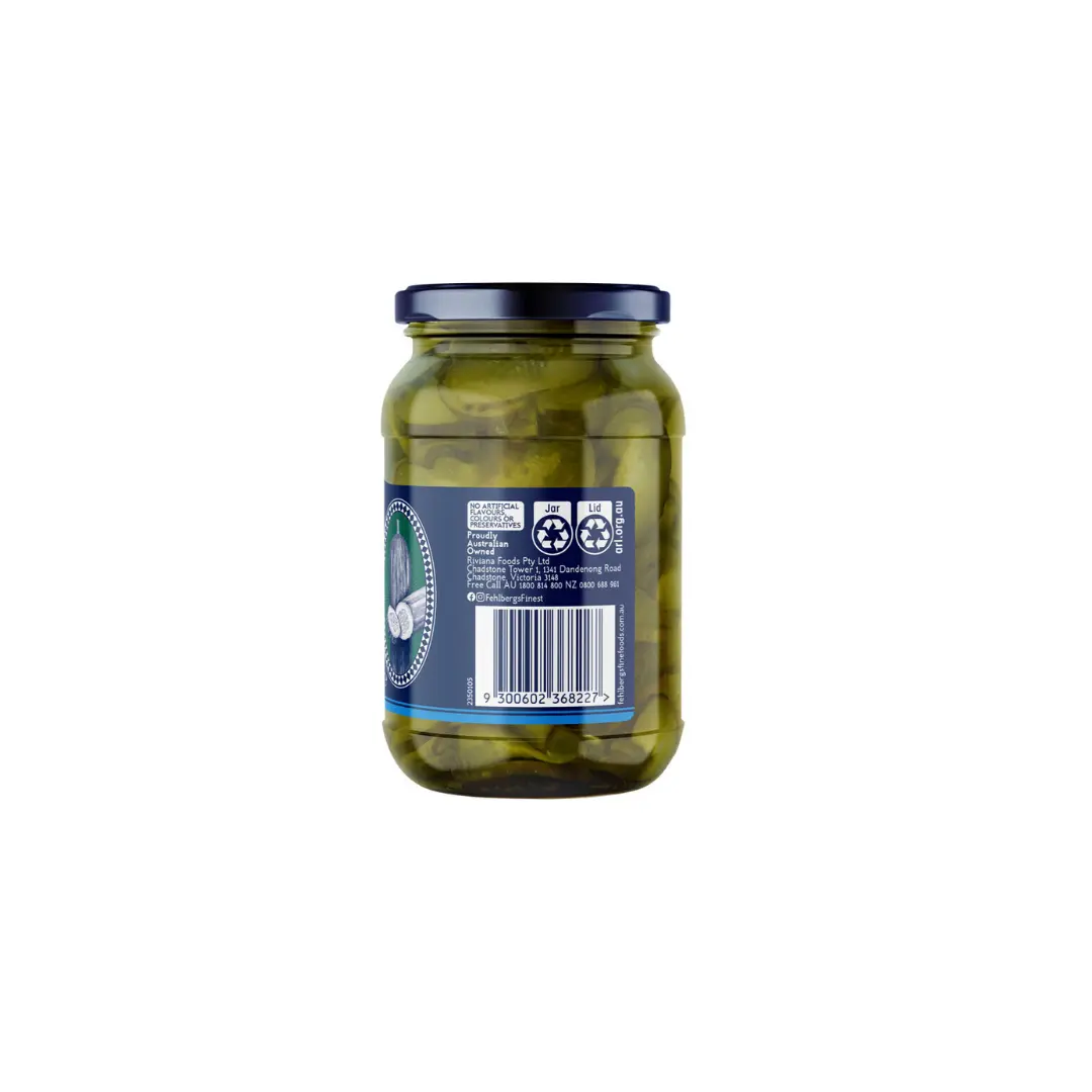Fehlbergs Burger Pickles 490 g – Crunchy, Tangy & Perfect for Burgers Fehlbergs