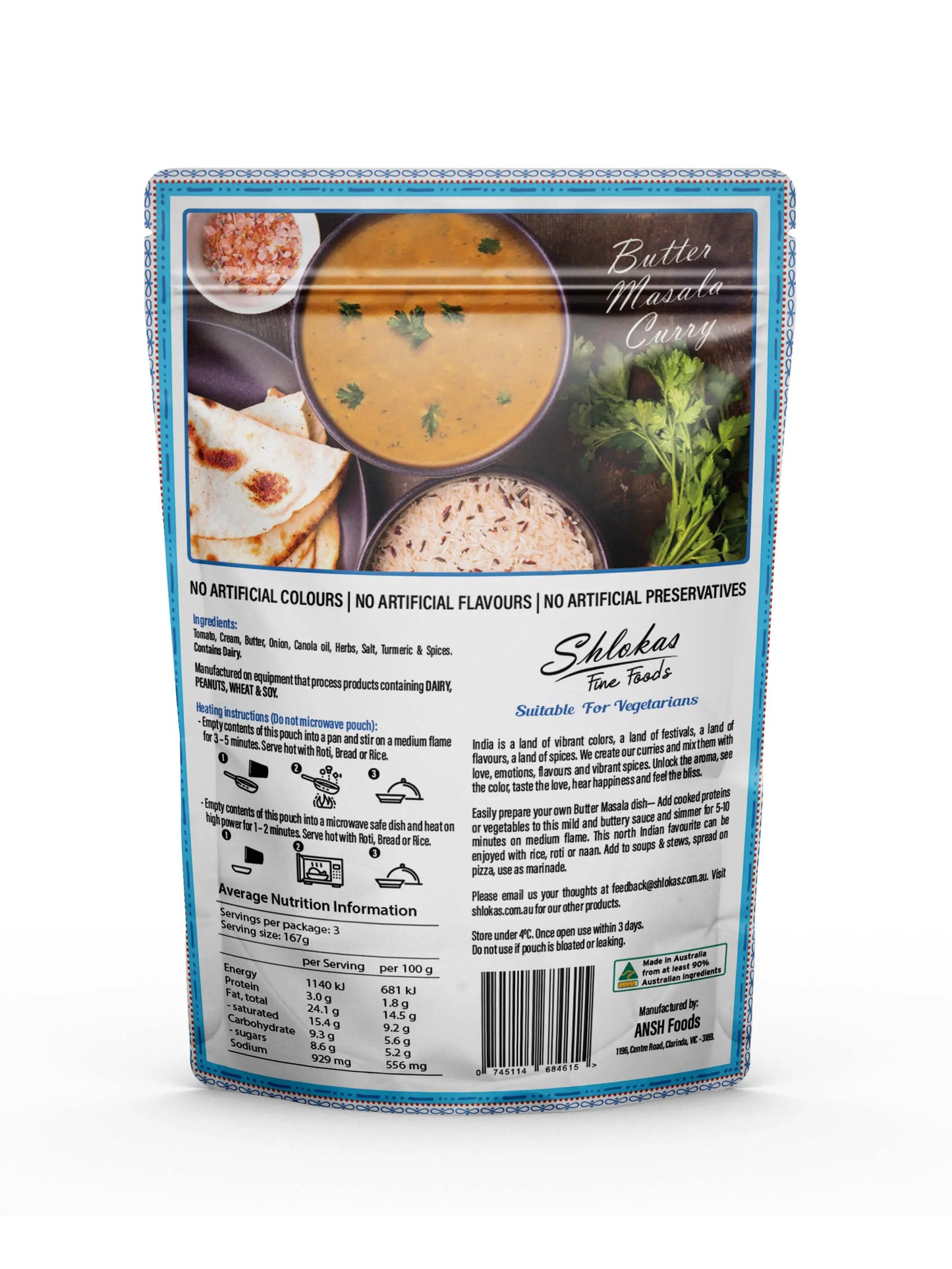 Creamy Butter Masala Sauce – Vegetarian Curry Base (500 g) Ansh foods