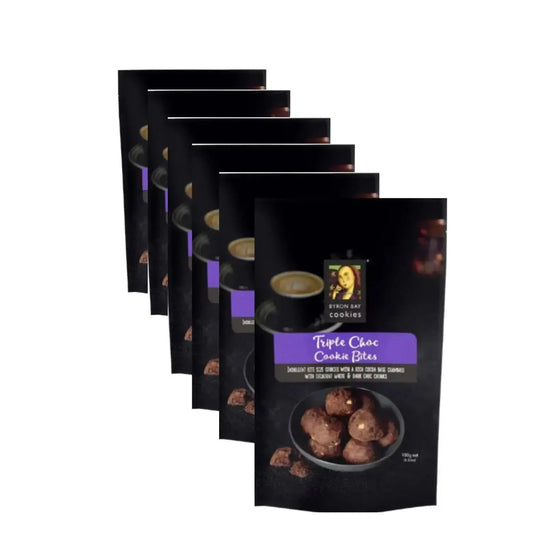 Byron Bay Cookies Triple Choc 100g – 6 Pack Bulk Cookie Pouches - Petits Tresors