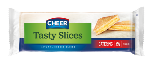 CHEER™ Tasty Catering Slices 1.5 kg (96 Slices) – Australian Made Catering Cheddar Petits Tresors