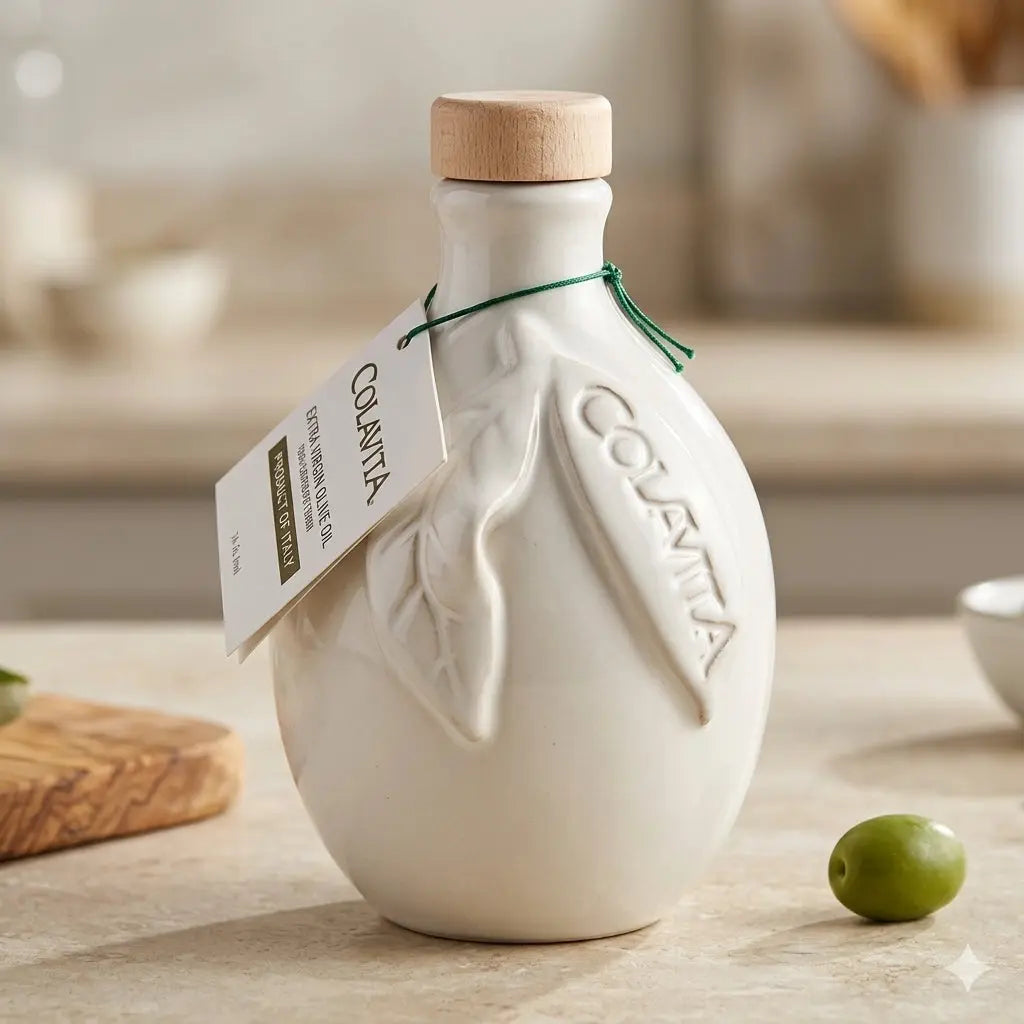 Colavita Extra Virgin Olive Oil white ceramic decanter 250ml
