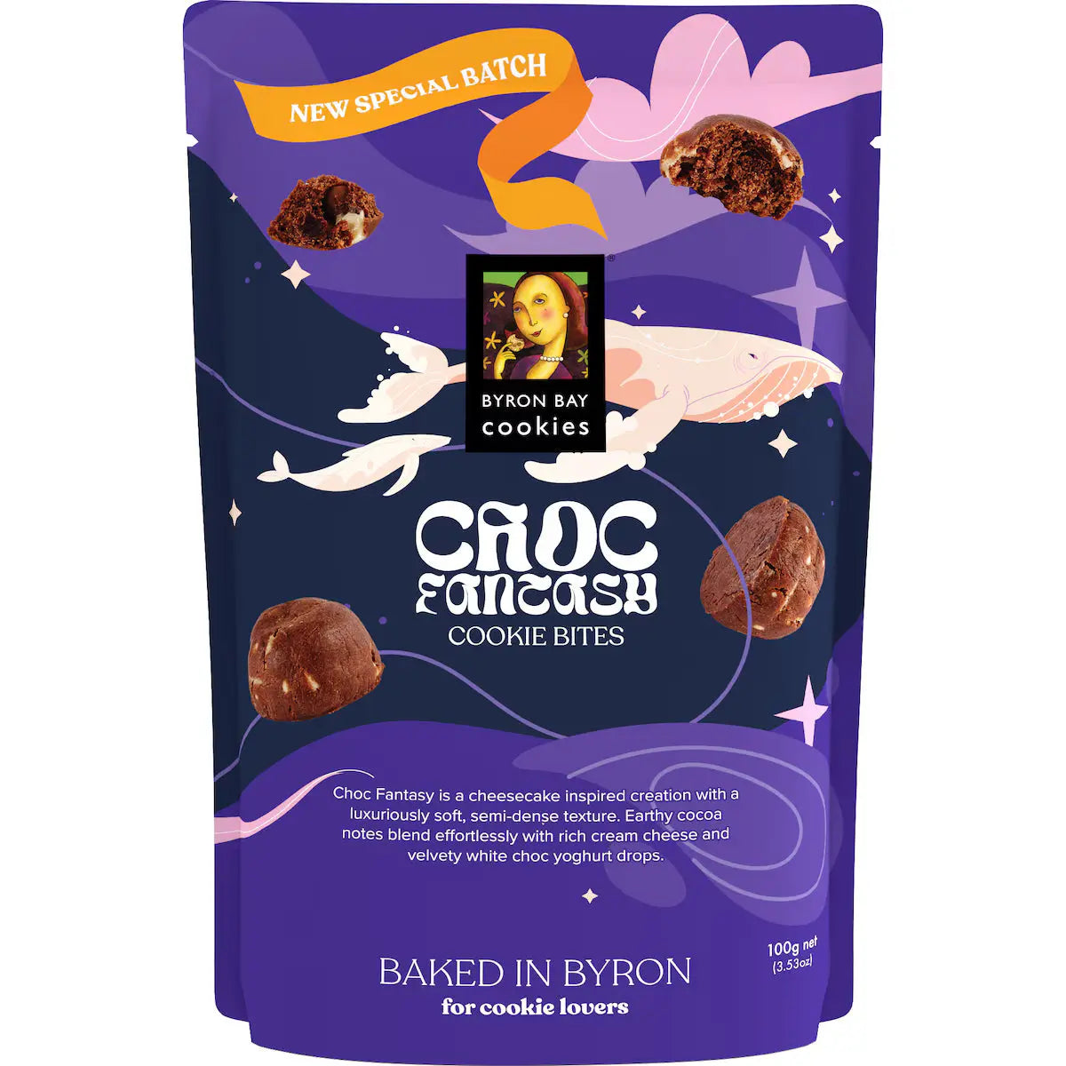 Byron Bay Cookies Triple Choc Cookie Bites 100g Australian Gourmet Cookies