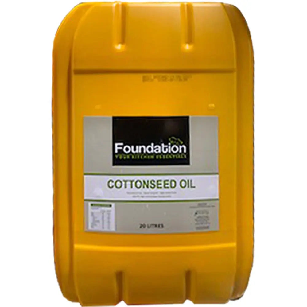 Foundation Cottonseed Oil – 20 L Jerry Can (High Smoke Point Cooking Oil) Foundation