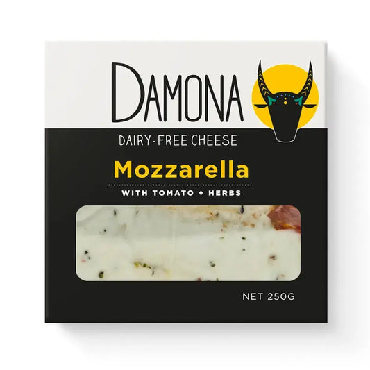 Dairy Free Mozzarella with Tomato & Basil by Damona Damona