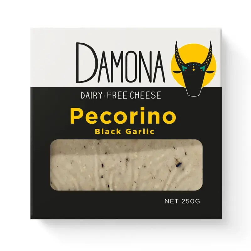 Black Garlic Pecorino Dairy free cheese by Damona Damona